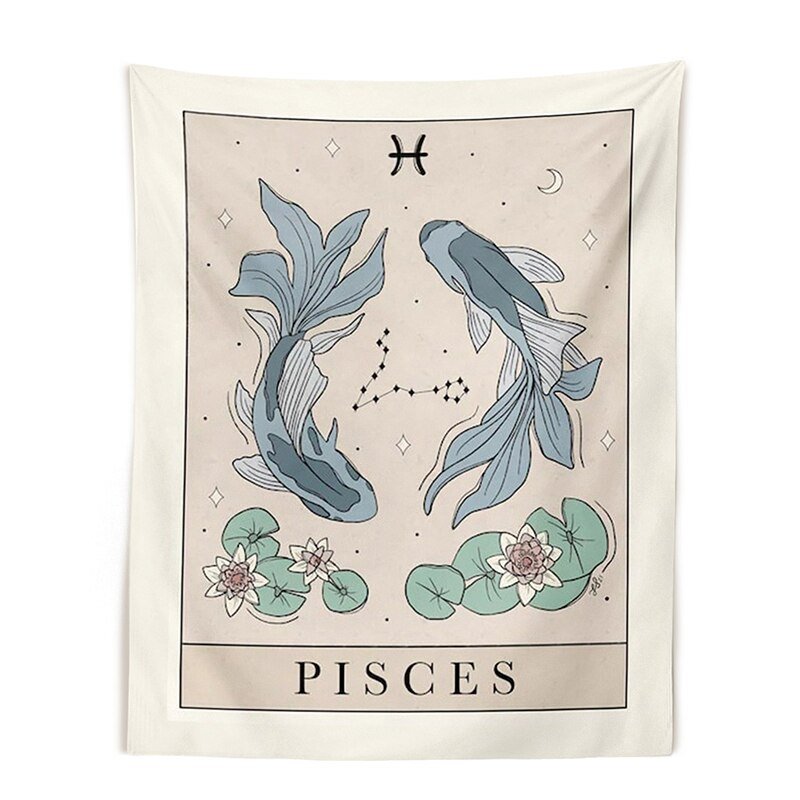 12 Constellation Tapestries Tarot Boho Wall Hanging - DormVibes
