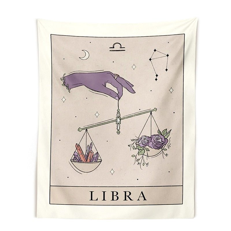 12 Constellation Tapestries Tarot Boho Wall Hanging - DormVibes