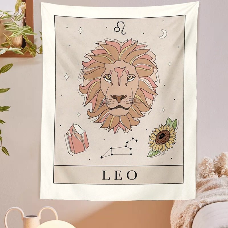 12 Constellation Tapestries Tarot Boho Wall Hanging - DormVibes