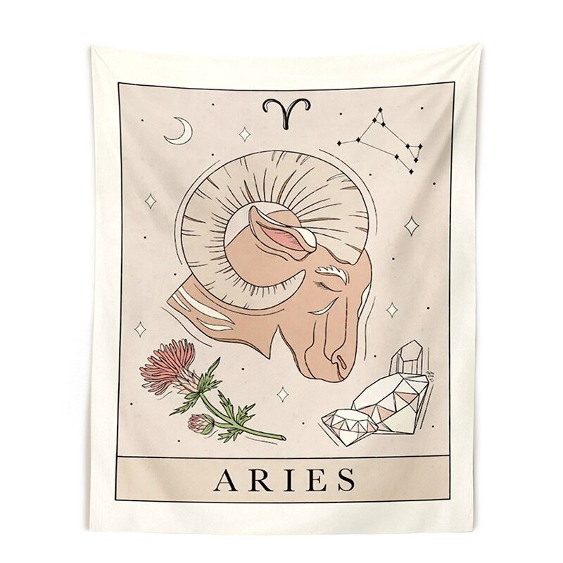 12 Constellation Tapestries Tarot Boho Wall Hanging - DormVibes