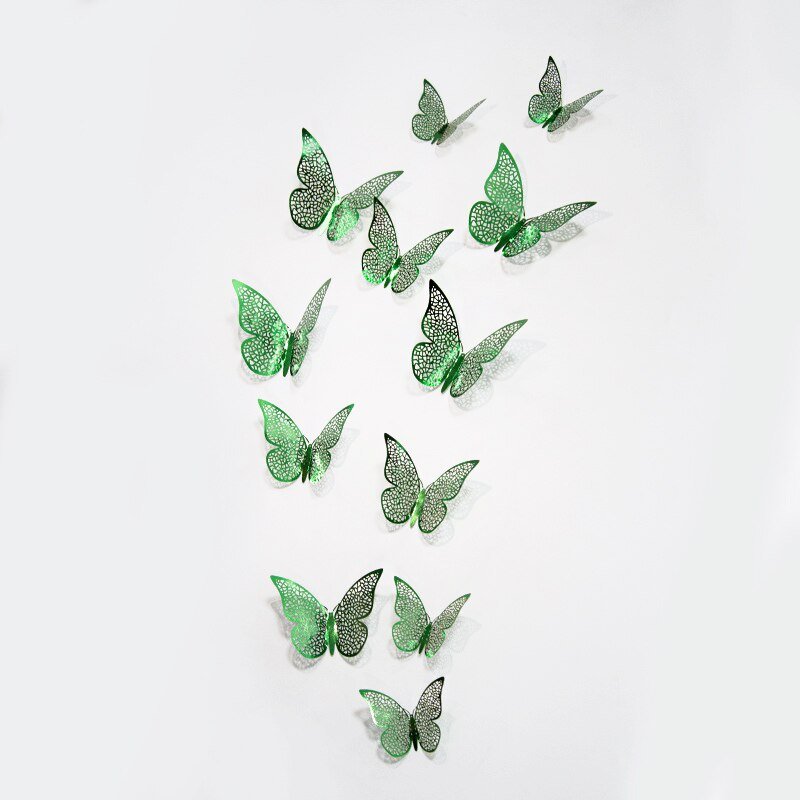 12pcs Gradient 3D Butterfly Wall Stickers - DormVibes