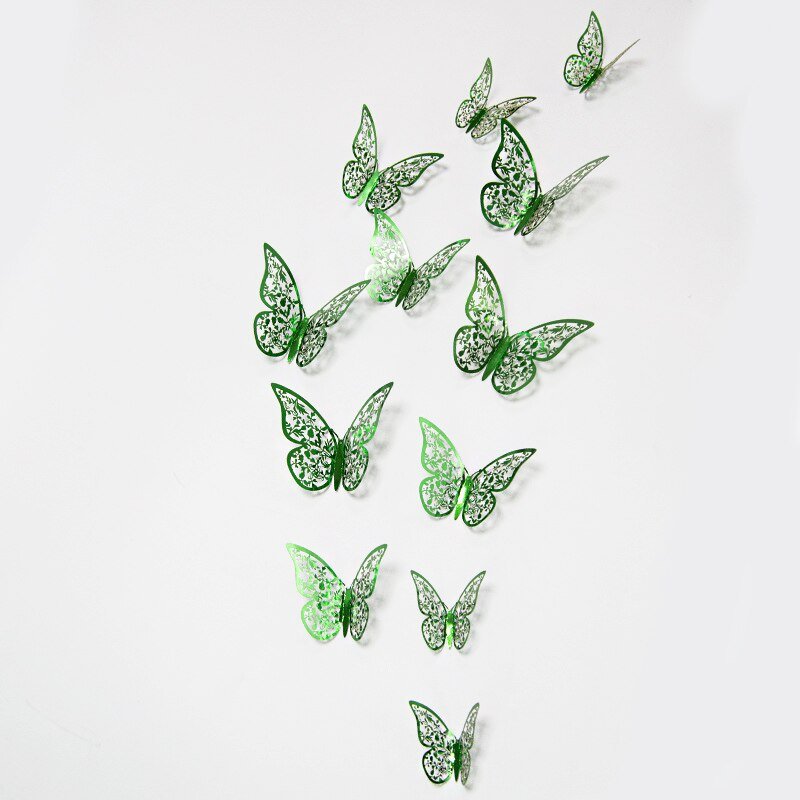 12pcs Gradient 3D Butterfly Wall Stickers - DormVibes