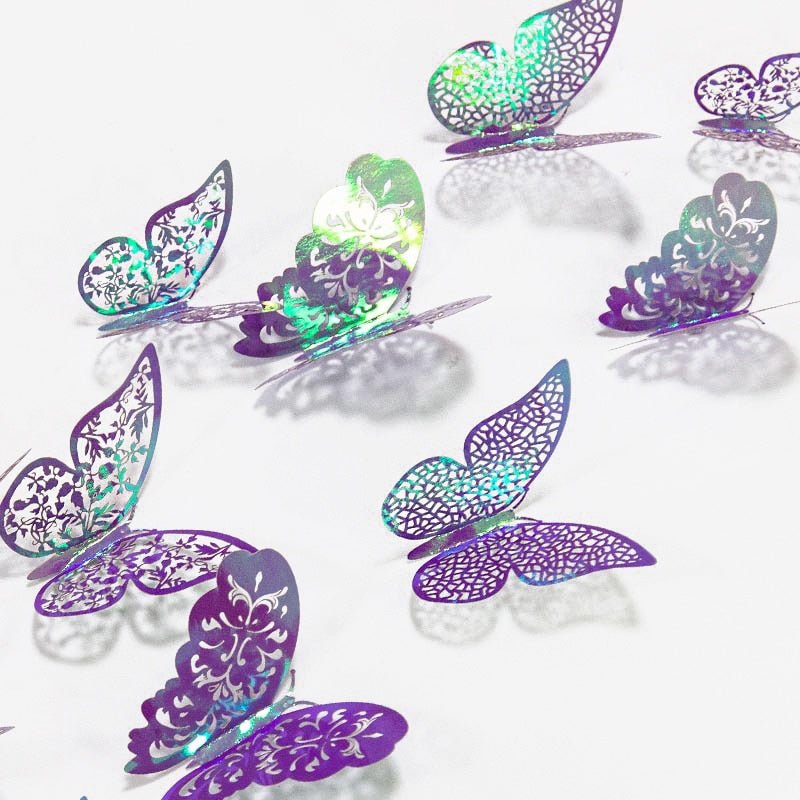 12pcs 3D Butterfly Stickers Decorative Wall Stickers Refrigerator