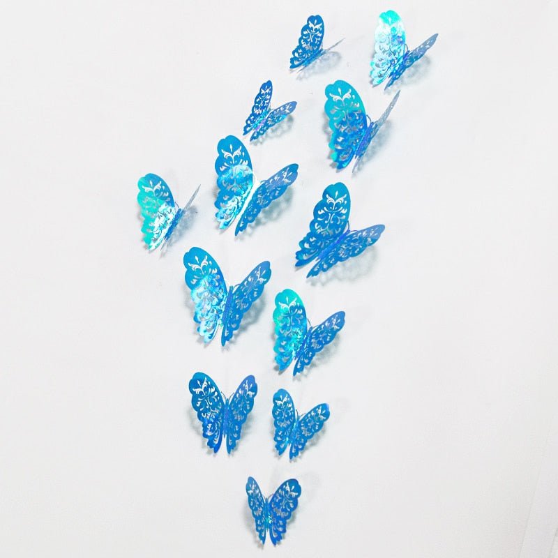 Rainbow Butterfly Wall Decals 72 Pieces