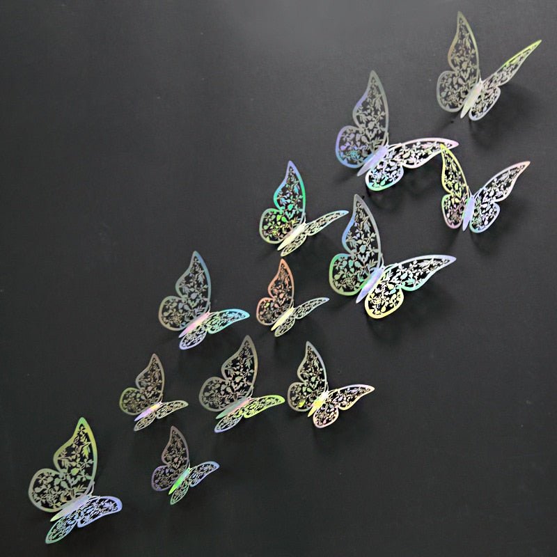 Rainbow Butterfly Wall Decals 72 Pieces