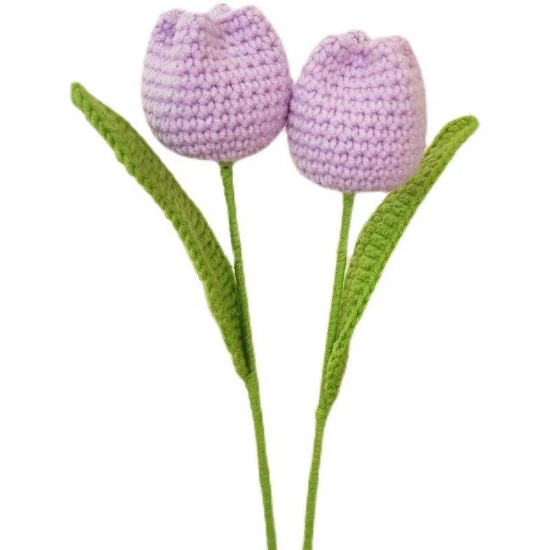 1pcs Knitted Colorful Crochet Tulips for Room Decor - DormVibes