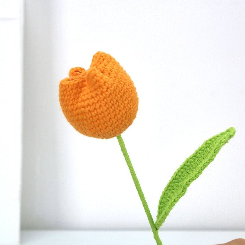 1pcs Knitted Colorful Crochet Tulips for Room Decor - DormVibes