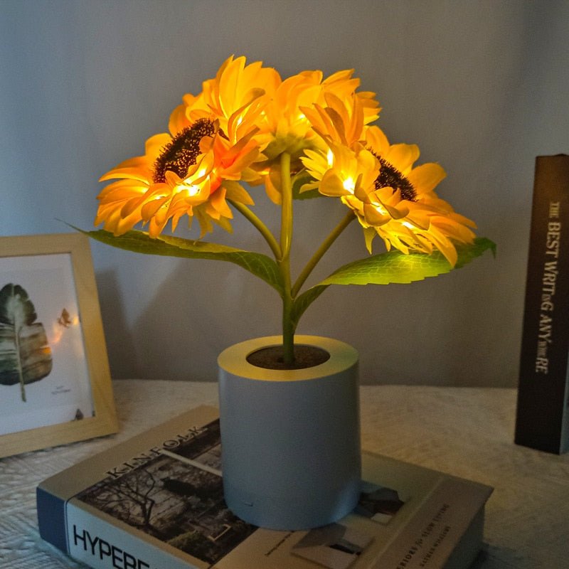 24 LED Sun Flower Lamp Lights USB Table Lamp - DormVibes