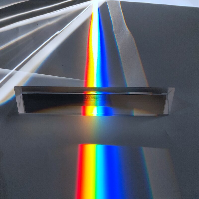 25*25*80mm Triangular Prism – Optical Science Experiment Tool, Seven-Color Sunlight Effect for Photography and Education" - DormVibes