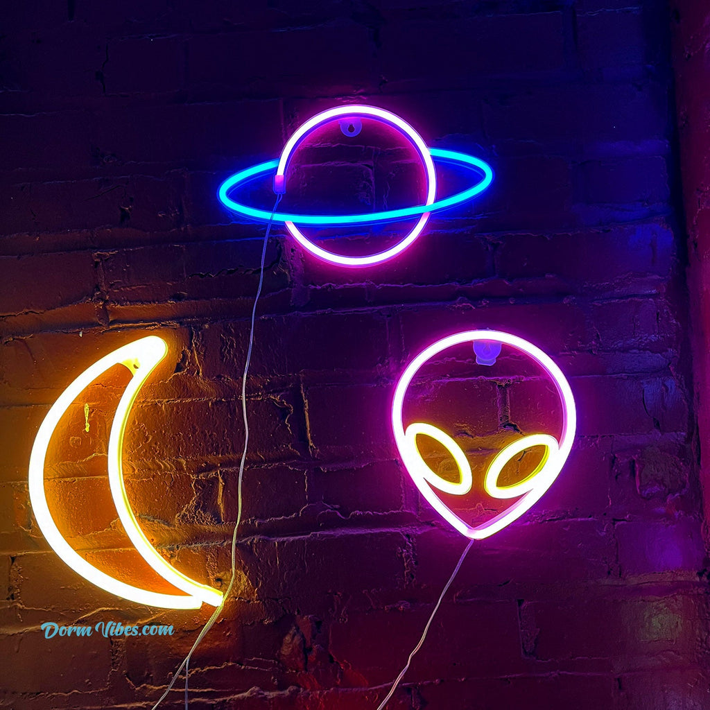 3 Pack Space Neon Signs - DormVibes