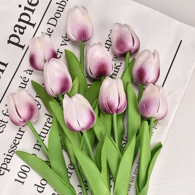 30cm Real Touch PU Tulips – Artificial Flowers for Home, Garden, Bedroom Decoration, flores artificiales para decoracion hogar - DormVibes