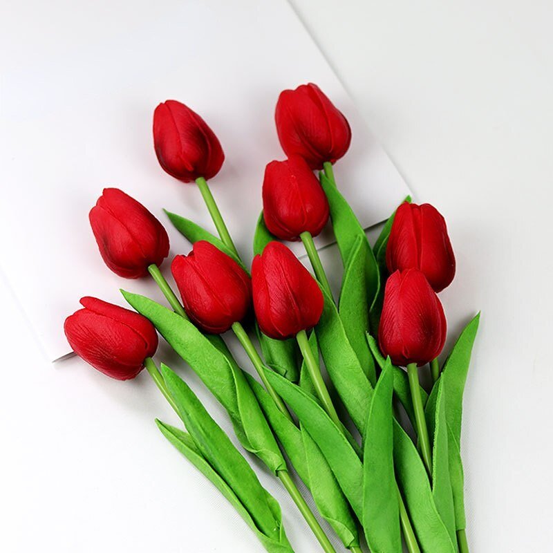 30cm Real Touch PU Tulips – Artificial Flowers for Home, Garden, Bedroom Decoration, flores artificiales para decoracion hogar - DormVibes