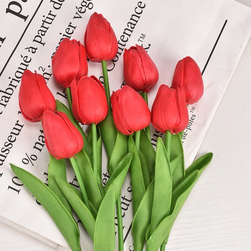 30cm Real Touch PU Tulips – Artificial Flowers for Home, Garden, Bedroom Decoration, flores artificiales para decoracion hogar - DormVibes