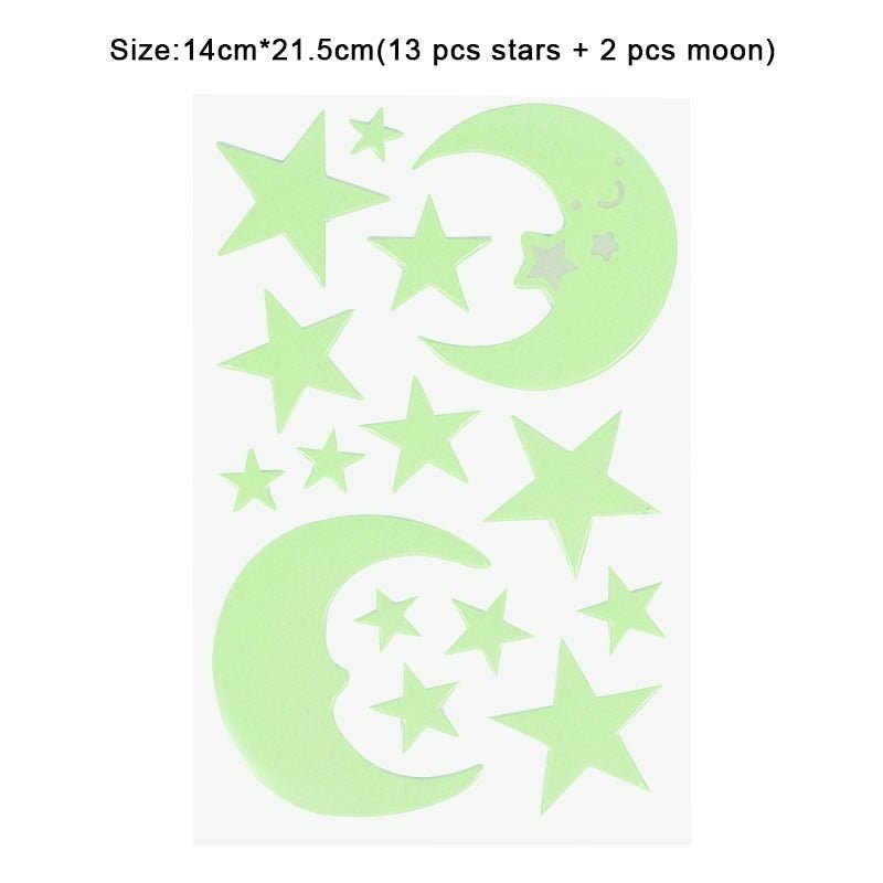 3D Luminous Stars and Dots Wall Stickers: Glow-In-The-Dark Decals for Kid's Bedrooms and Home Decor - DormVibes