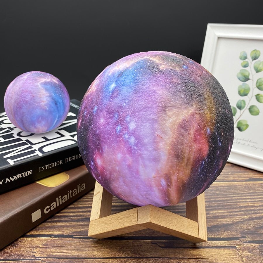 3D Printed Star & Moon Lights – Colorful Rechargeable Touch Night Lamps, USB LED Night Light, Creative Home Decor Gift Option - DormVibes