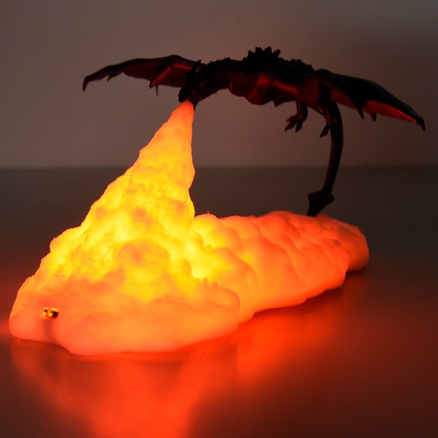 3D Room Decor Print LED Fire & Ice Dragon Lamps – Home Desktop Rechargeable Lamp, Unique Gift for Children and Family, Fantasy Home Decor - DormVibes
