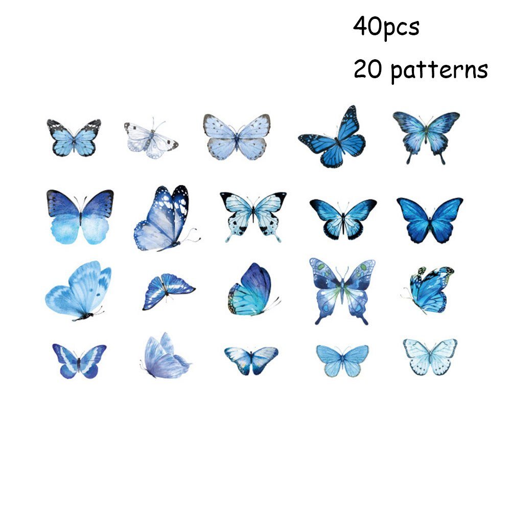 40-Piece Colorful Retro Butterfly Stickers Set – Kid's Scrapbook Art D –  DormVibes