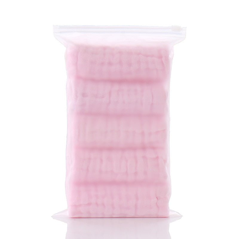 5-Piece 30x30cm Towel Set – Soft Cotton Bath Towels, Face Washcloths, Muslin Squares for Bathing, Feeding Kids, Hand Wipe Gauze, Handkerchief Collection - DormVibes
