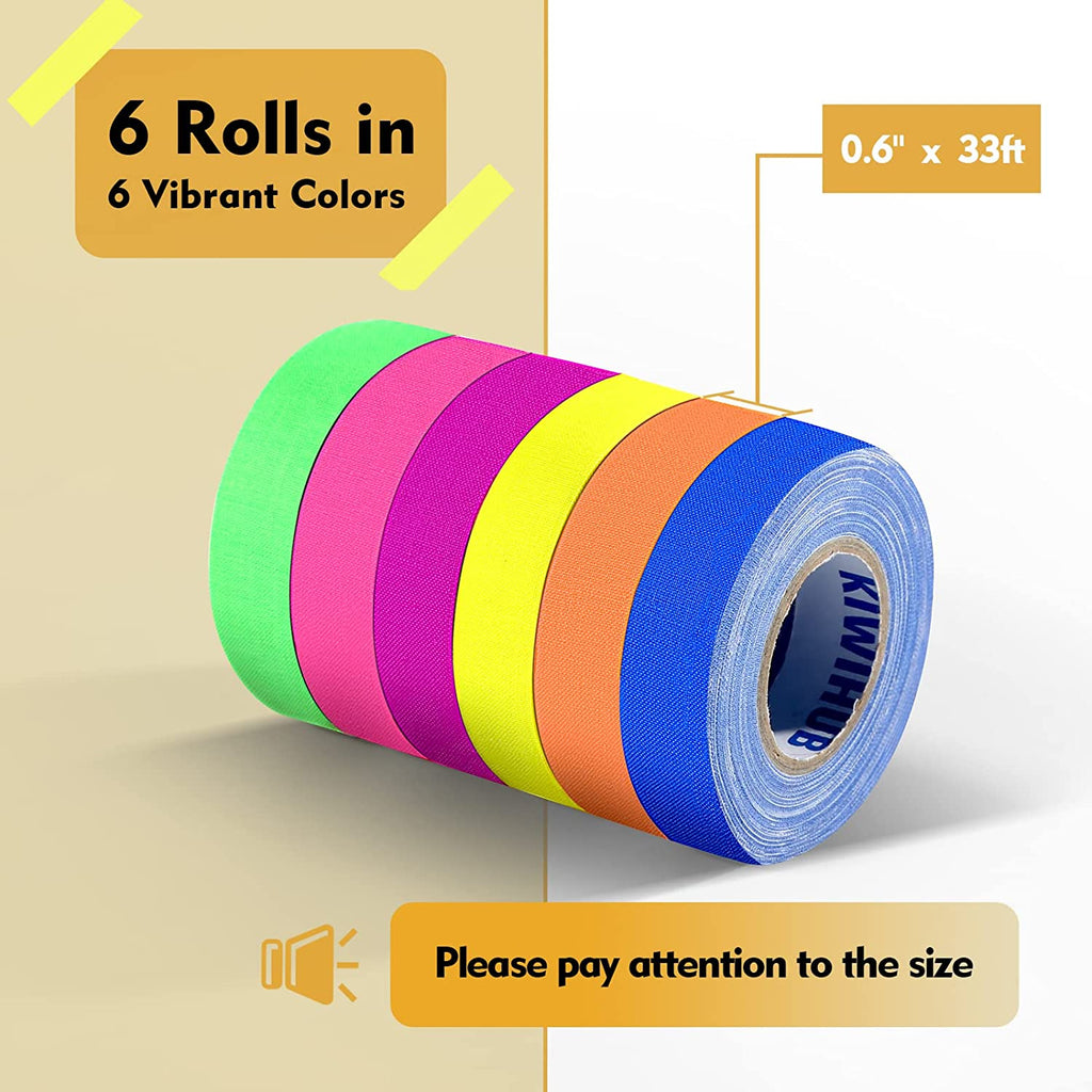 6 Color BlackLight Tape Rolls - DormVibes