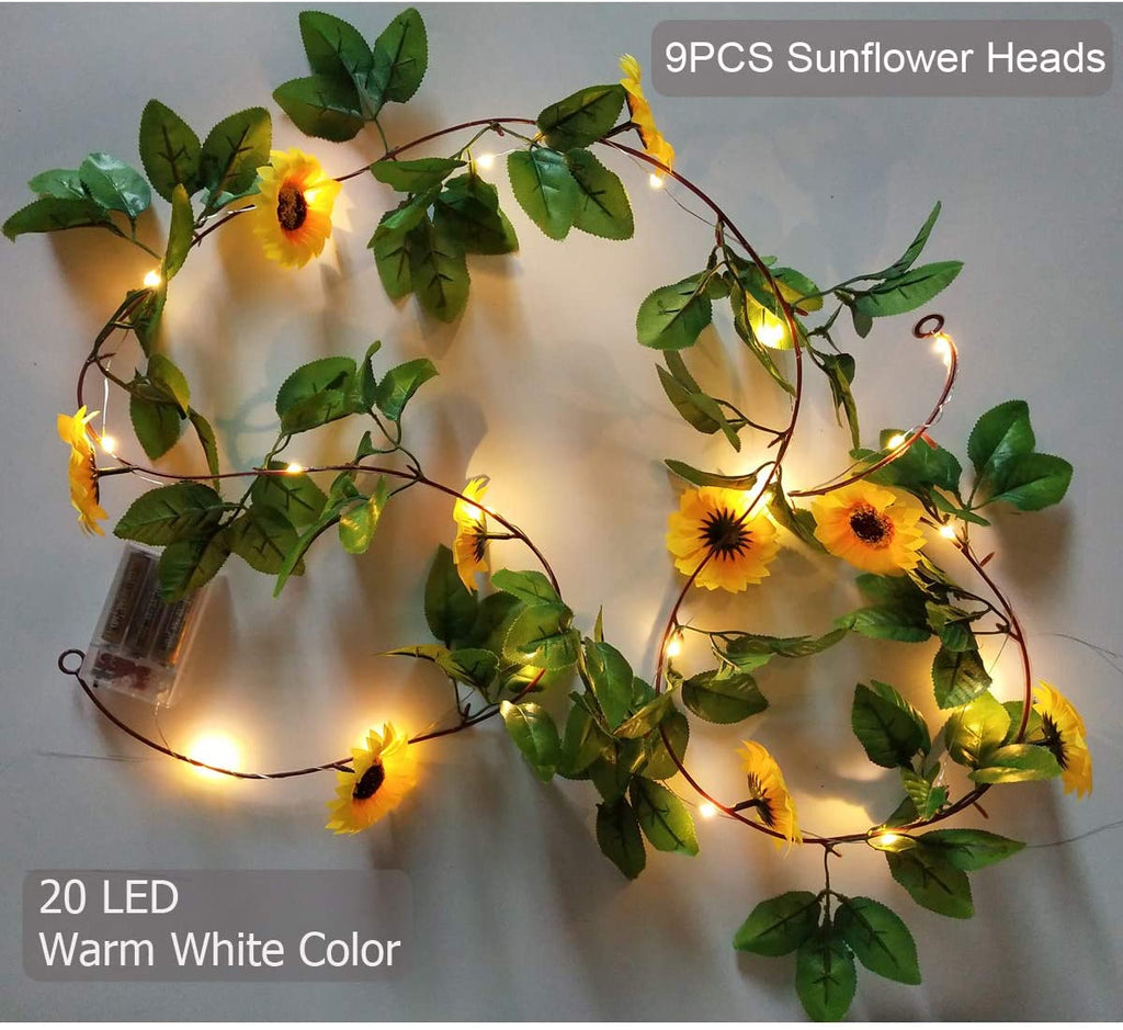 6.5ft LED Artificial Sunflower Vines - DormVibes