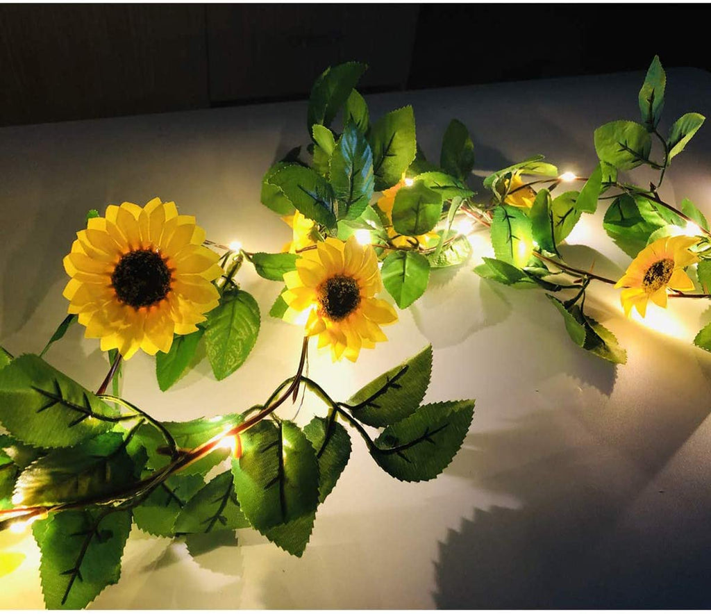 6.5ft LED Artificial Sunflower Vines - DormVibes