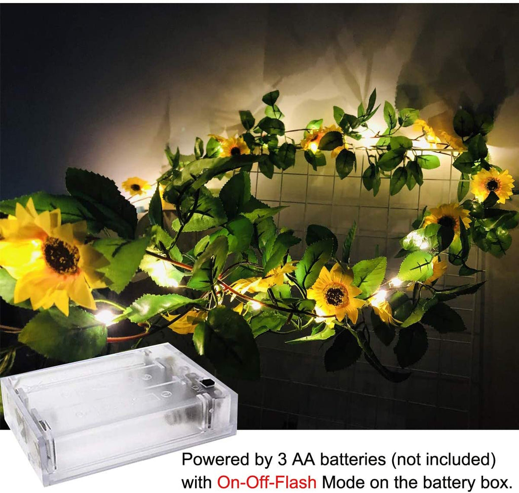 6.5ft LED Artificial Sunflower Vines - DormVibes