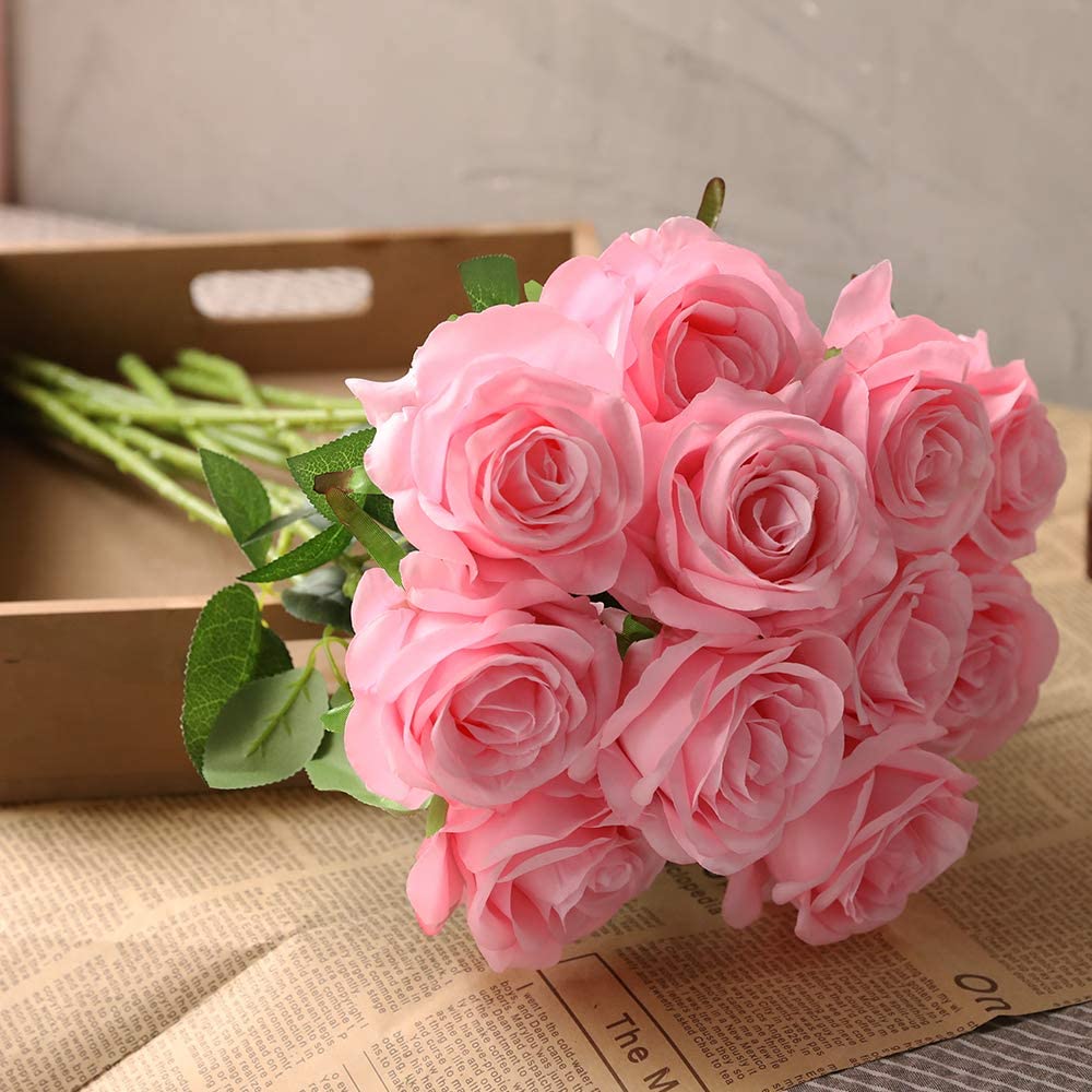 8PCS Artificial Silk Roses Bouquet for Home Decor - DormVibes