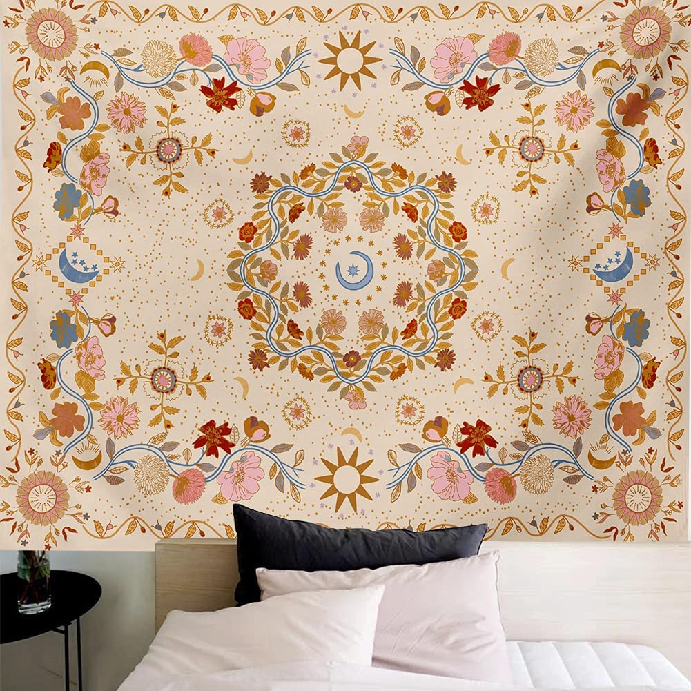 Boho Floral Tapestry
