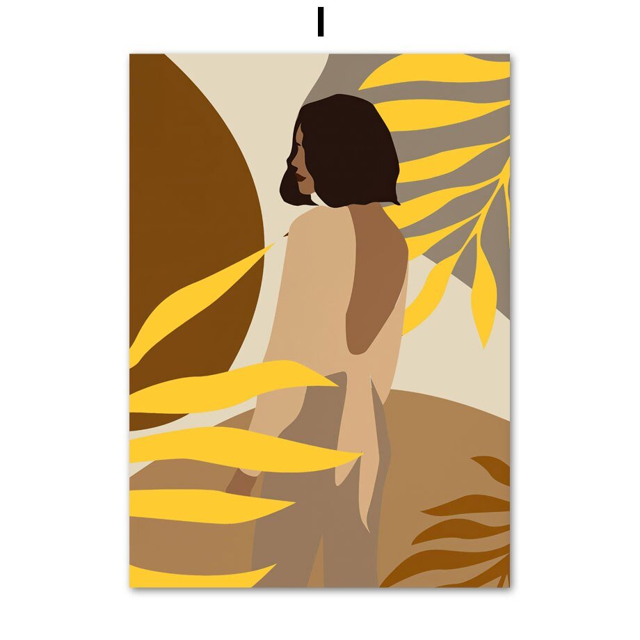 Abstract African Art Canvas Painting: Sunflower, Butterfly, and Black Girl Nordic Posters and Prints for Living Room Decor - DormVibes
