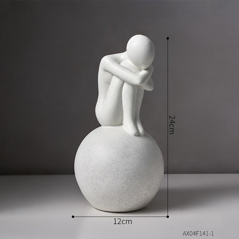 Abstract Couple Person Statue Desk Ornament Collection - DormVibes