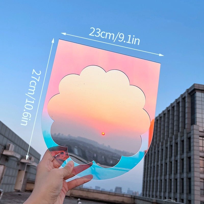 Acrylic Irregular Mirror: Nordic Style Makeup Mirror with Wooden Base - DormVibes