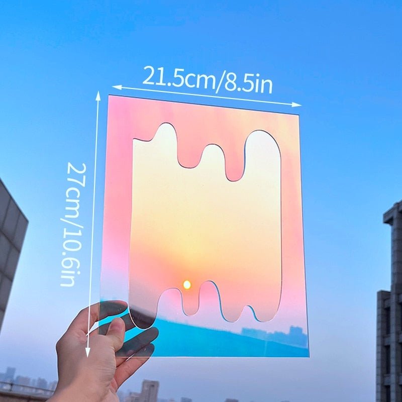 Acrylic Irregular Mirror: Nordic Style Makeup Mirror with Wooden Base - DormVibes
