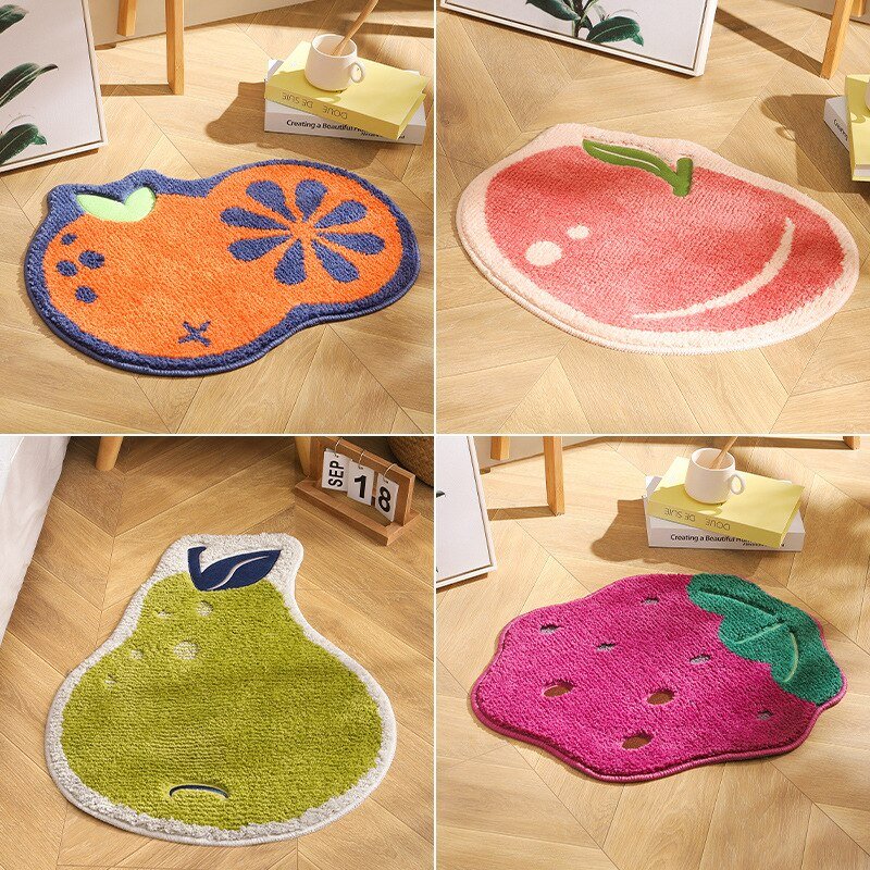 Adorable Fruit-Shaped Bathroom Bedroom Tufted Rug – DormVibes