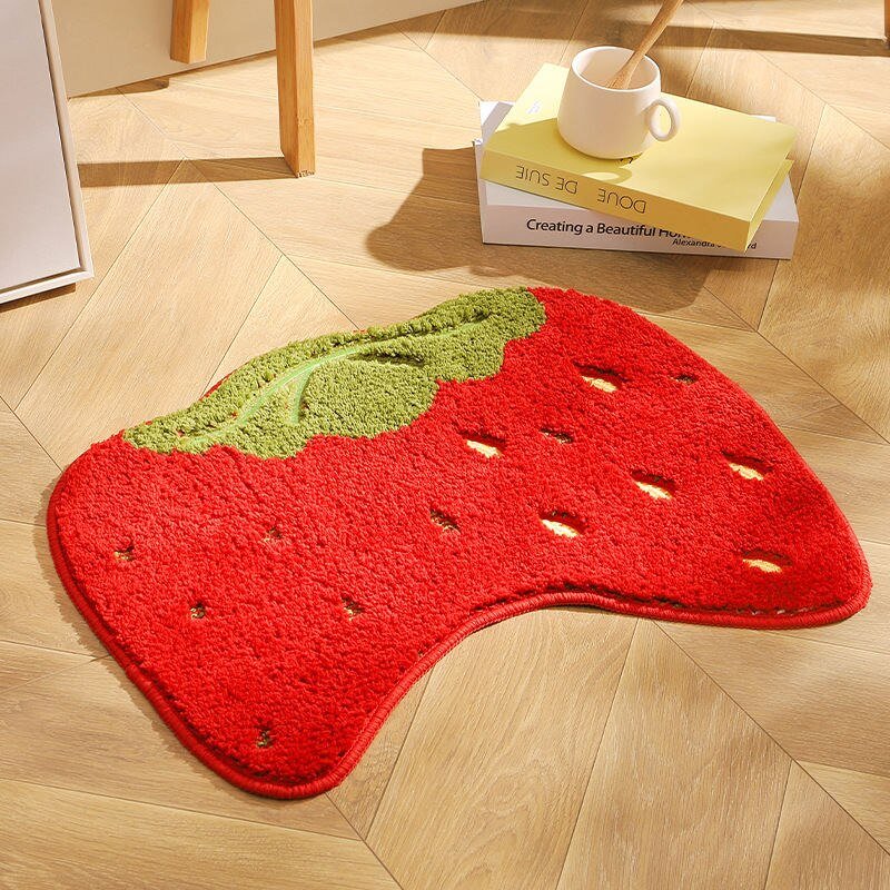 Adorable Fruit-Shaped Bathroom Bedroom Tufted Rug – DormVibes