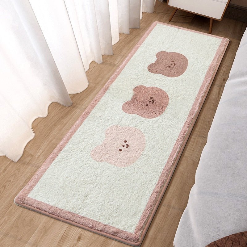 Adorable Pink Bunny Carpet: Fluffy Children's Room Rug Perfect for Bedrooms, Lounges, and Living Rooms - DormVibes