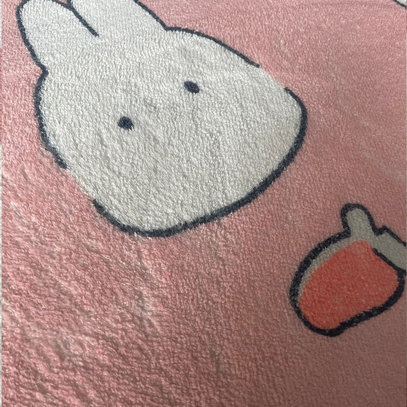 Adorable Pink Bunny Tufed Rug: Fluffy Children's Room Rug Perfect