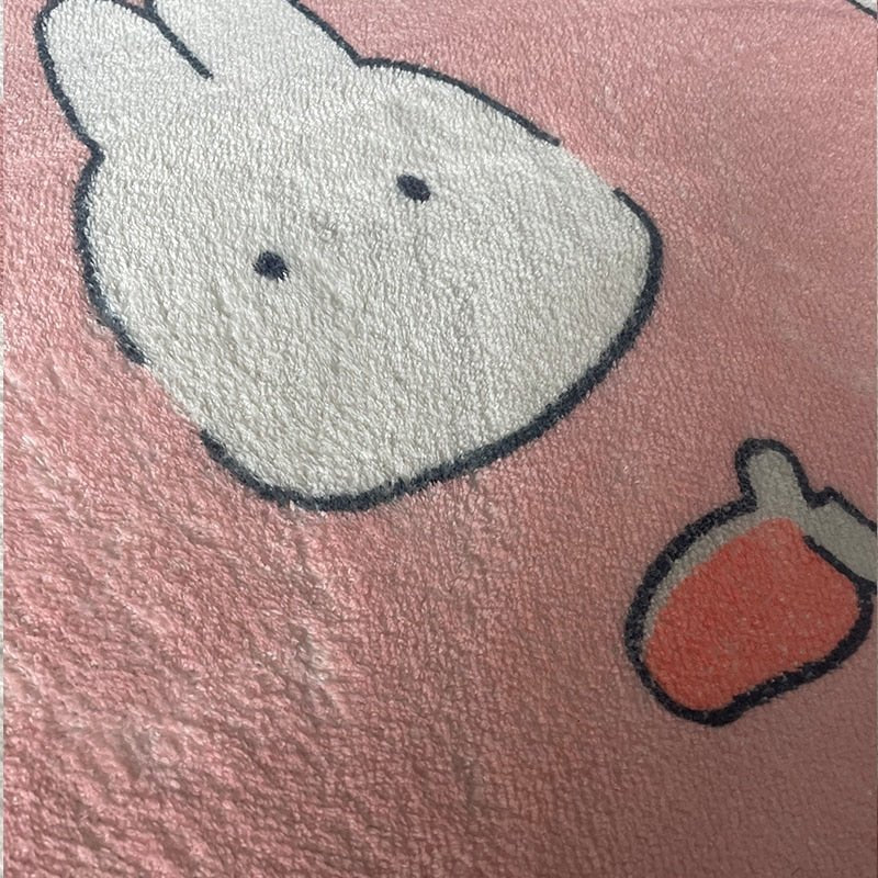 Adorable Pink Bunny Carpet: Fluffy Children's Room Rug Perfect for Bedrooms, Lounges, and Living Rooms - DormVibes