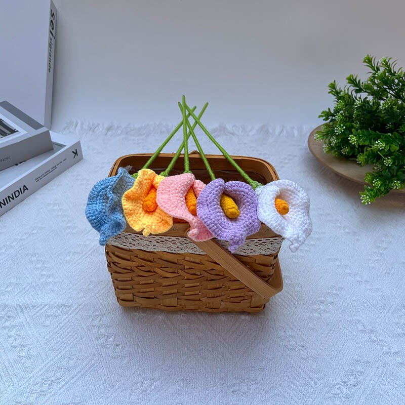 Aesthetic Crochet Calla Lily Fake Bouquet - DormVibes