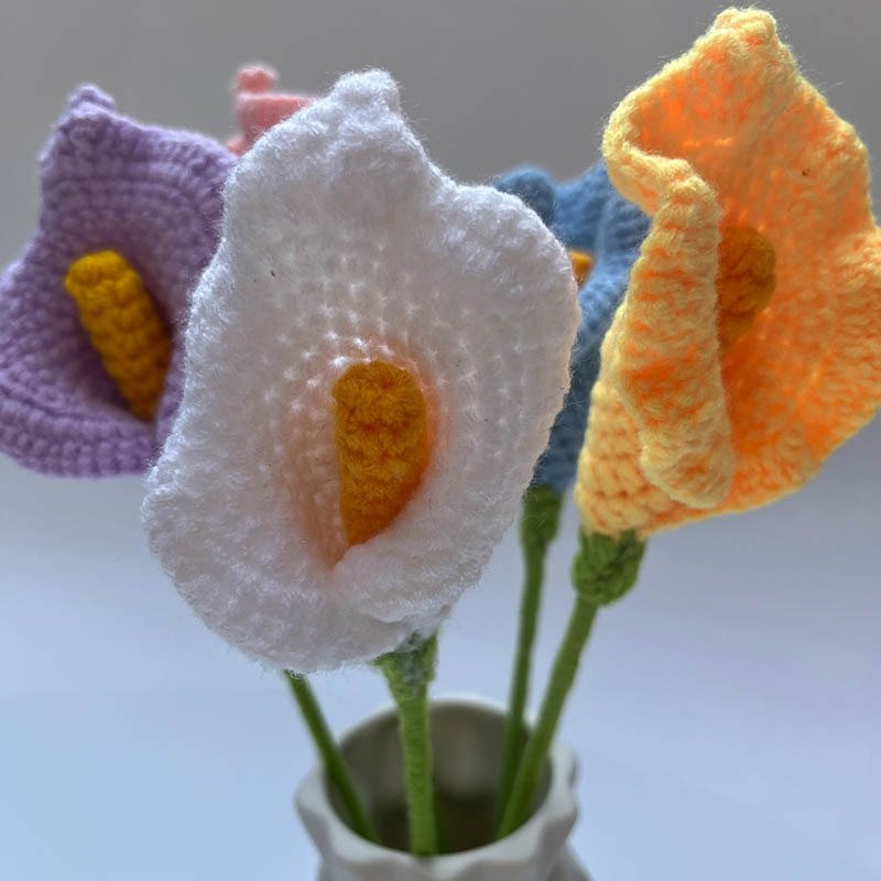 Aesthetic Crochet Calla Lily Fake Bouquet - DormVibes