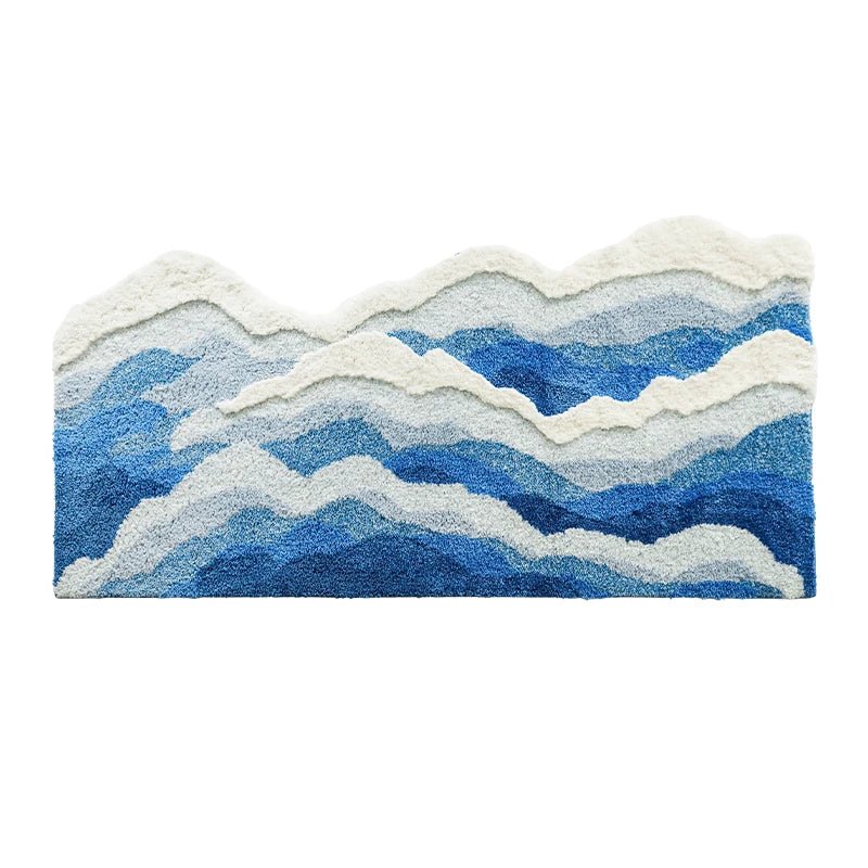 Aesthetic Tufted Ocean Wave Bedroom Rug: Serene & Soft - DormVibes