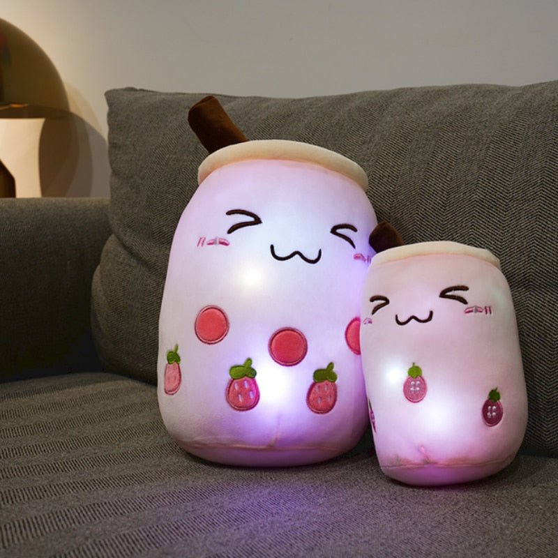 AIXINI Light-Up Boba Bubble Tea Plush Pillow - Stuffed Toy with