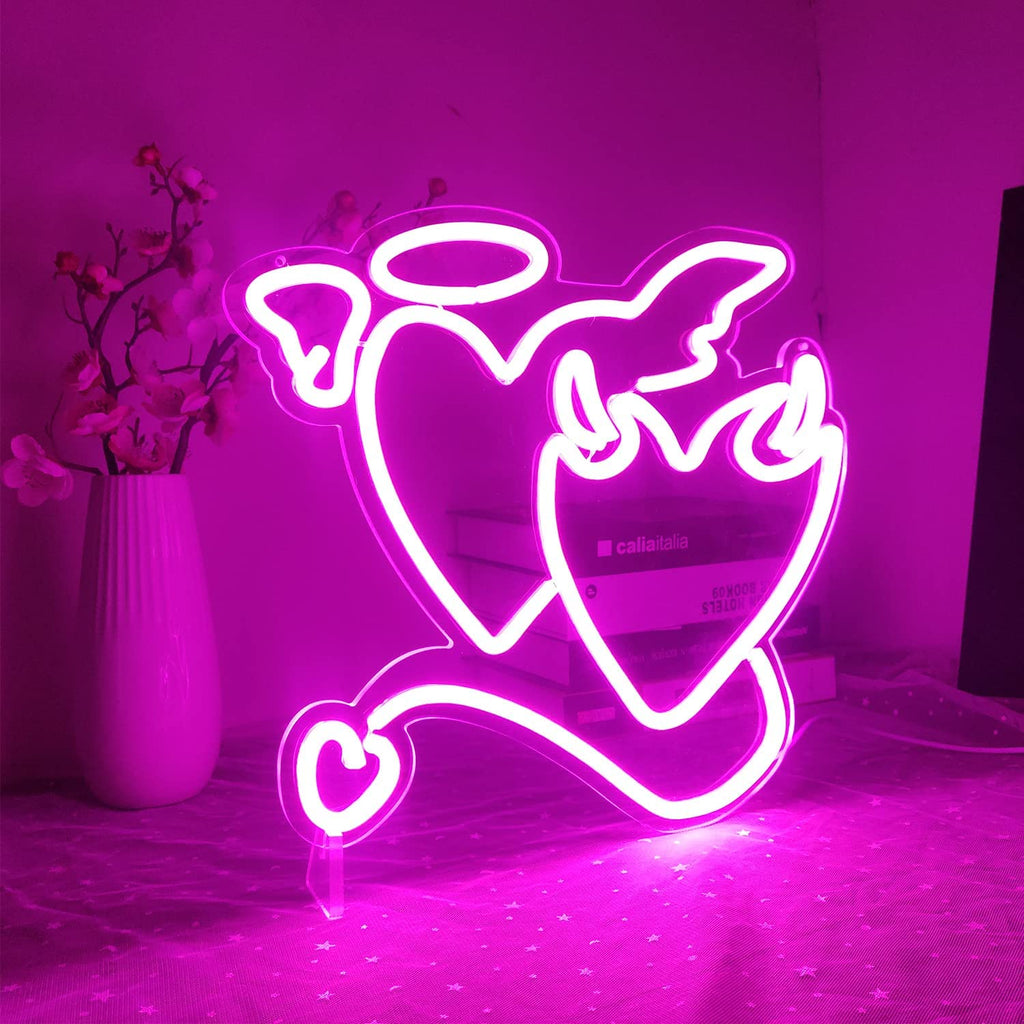 Angel Devil Neon Signs - DormVibes