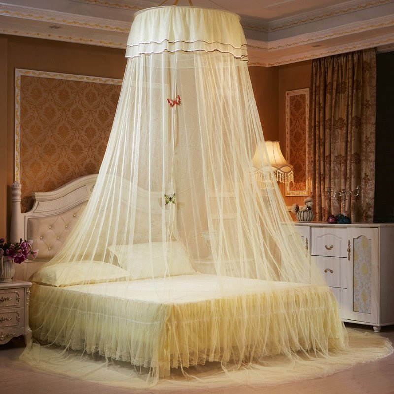 Beautiful Princess Bed Canopy Tent Curtain with Fairy Lace and Double Colors for an Enchanted Bedroom - DormVibes