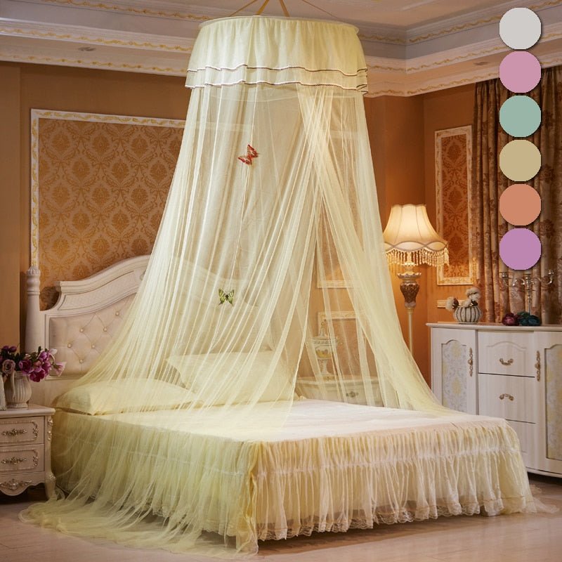Beautiful Princess Bed Canopy Tent Curtain with Fairy Lace and Double Colors for an Enchanted Bedroom - DormVibes