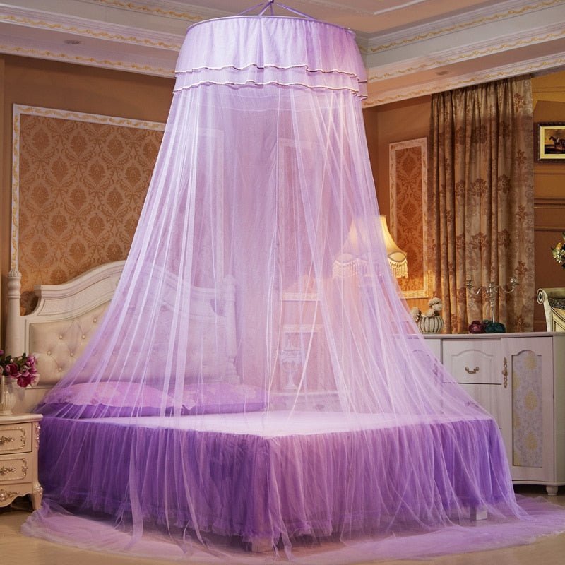 Beautiful Princess Bed Canopy Tent Curtain with Fairy Lace and Double Colors for an Enchanted Bedroom - DormVibes