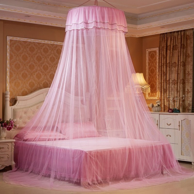 Beautiful Princess Bed Canopy Tent Curtain with Fairy Lace and Double Colors for an Enchanted Bedroom - DormVibes