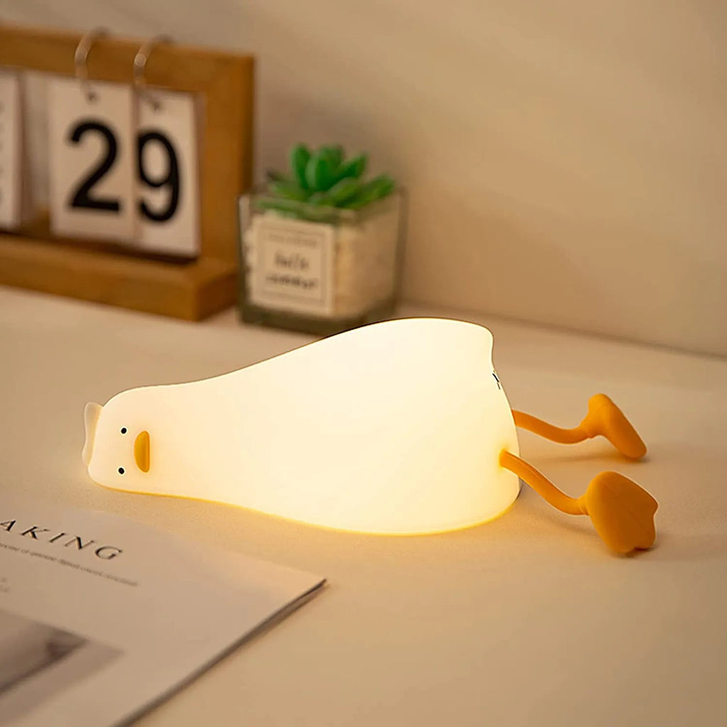 Benson Duck Night Light: Squishy, Dimmable, Cute LED Lamp for Kids & Nursery - DormVibes