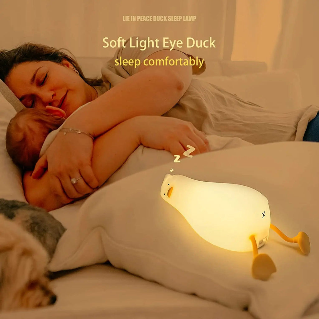 Benson Duck Night Light: Squishy, Dimmable, Cute LED Lamp for Kids & Nursery - DormVibes