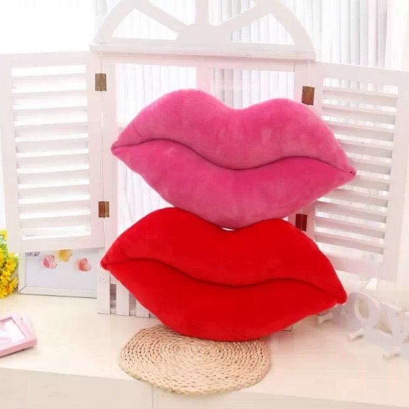 Big Red Lips Cushion Pillow - Stuffed Plush Doll for Car Seat, Home Living Room, Bedroom Decor, Valentine's Day Gift - DormVibes