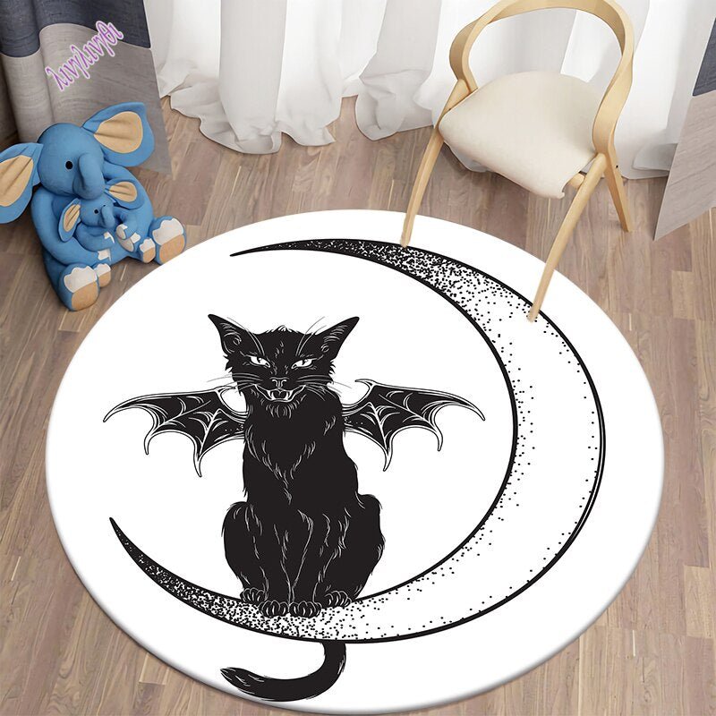 Black Cat Bungalow Carpet Rugs - DormVibes